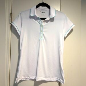 Adidas White Polo Dri-fit Golf shirt